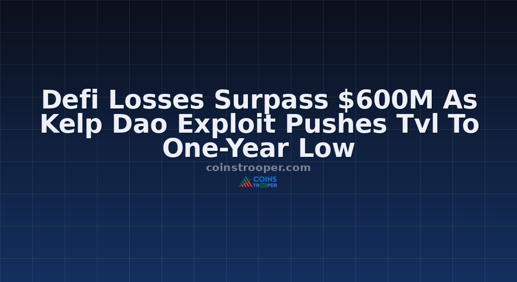Defi Losses Surpass $600M As Kelp Dao Exploit Pushes Tvl To One-Year Low
