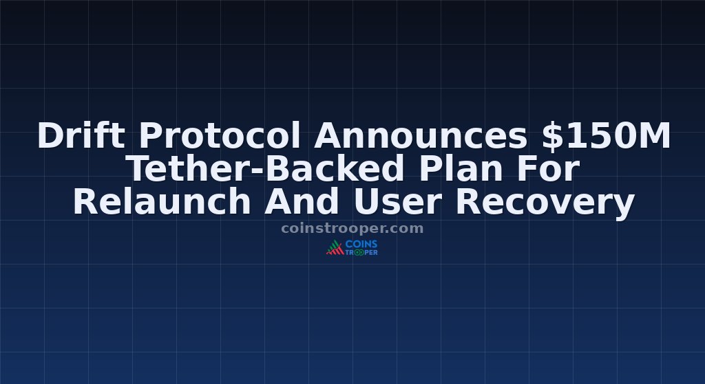 Drift Protocol Announces $150M Tether-Backed Plan For Relaunch And User Recovery