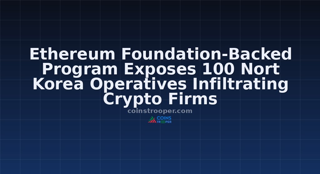 Ethereum Foundation-Backed Program Exposes 100 Nort Korea Operatives Infiltrating Crypto Firms
