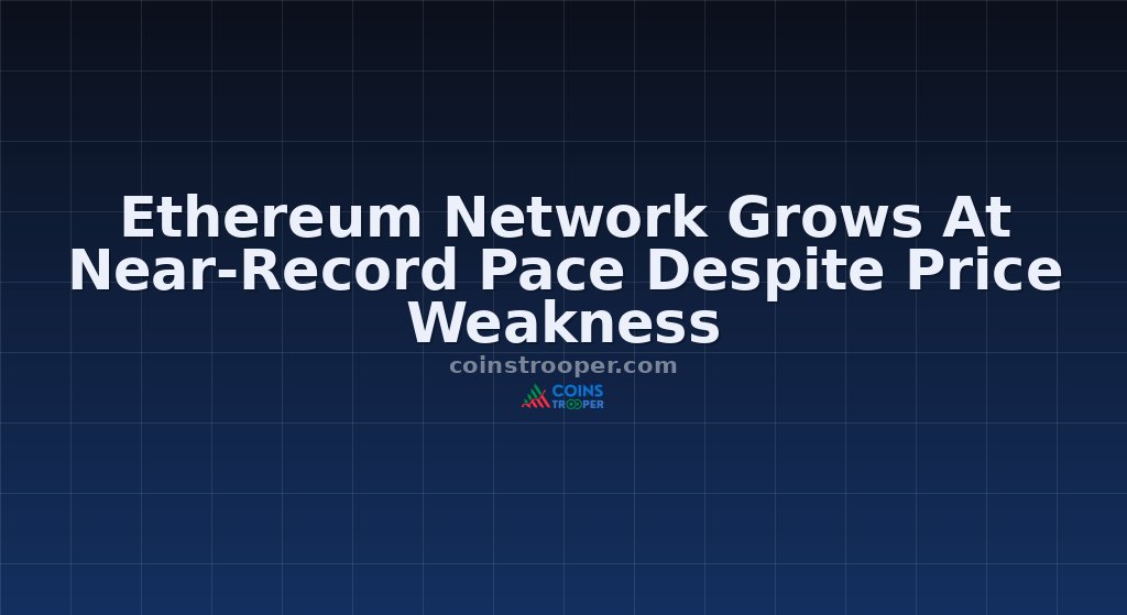Ethereum Network Grows At Near-Record Pace Despite Price Weakness