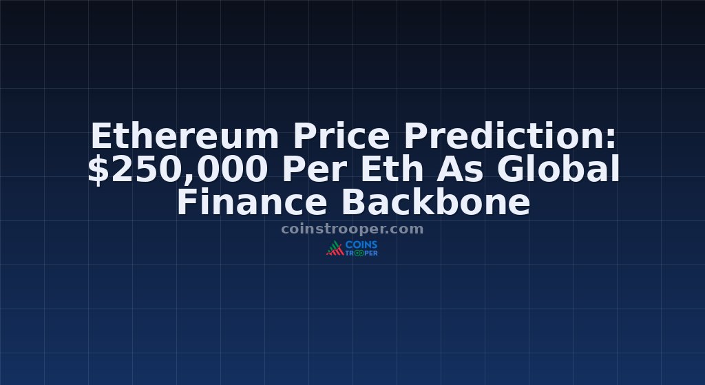 Ethereum Price Prediction: $250,000 Per Eth As Global Finance Backbone