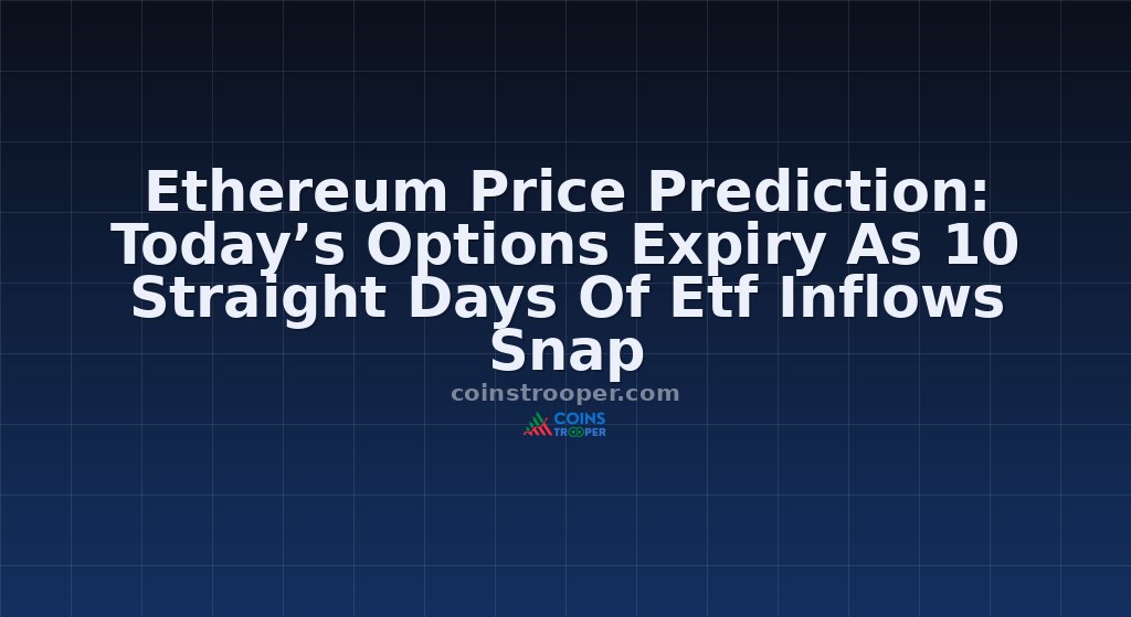 Ethereum Price Prediction: Today’s Options Expiry As 10 Straight Days Of Etf Inflows Snap