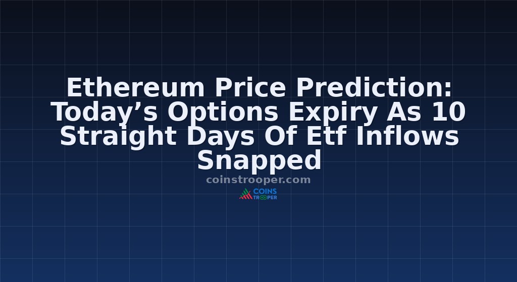 Ethereum Price Prediction: Today’s Options Expiry As 10 Straight Days Of Etf Inflows Snapped