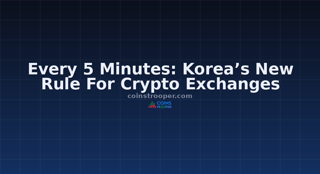 Every 5 Minutes: Korea’s New Rule For Crypto Exchanges