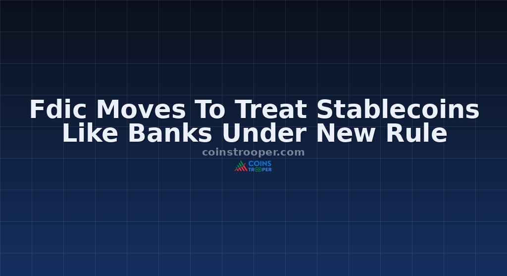 Fdic Moves To Treat Stablecoins Like Banks Under New Rule