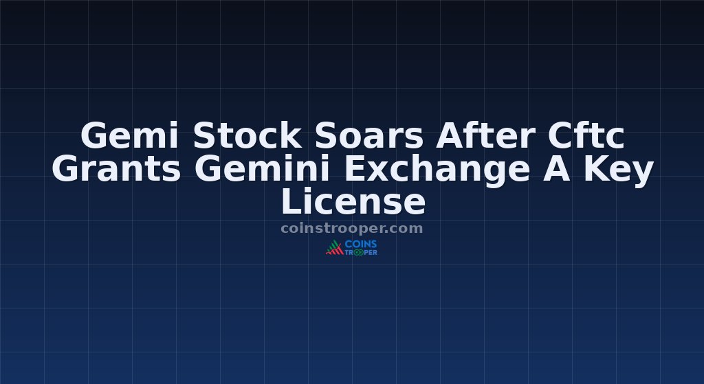 Gemi Stock Soars After Cftc Grants Gemini Exchange A Key License