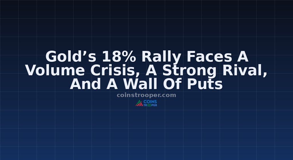 Gold’s 18% Rally Faces A Volume Crisis, A Strong Rival, And A Wall Of Puts
