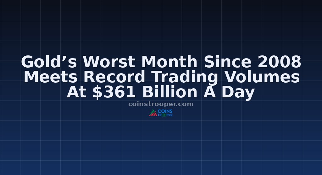 Gold’s Worst Month Since 2008 Meets Record Trading Volumes At $361 Billion A Day