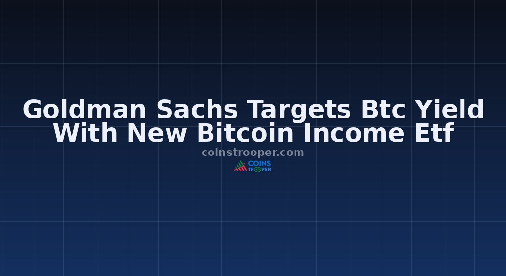 Goldman Sachs Targets Btc Yield With New Bitcoin Income Etf