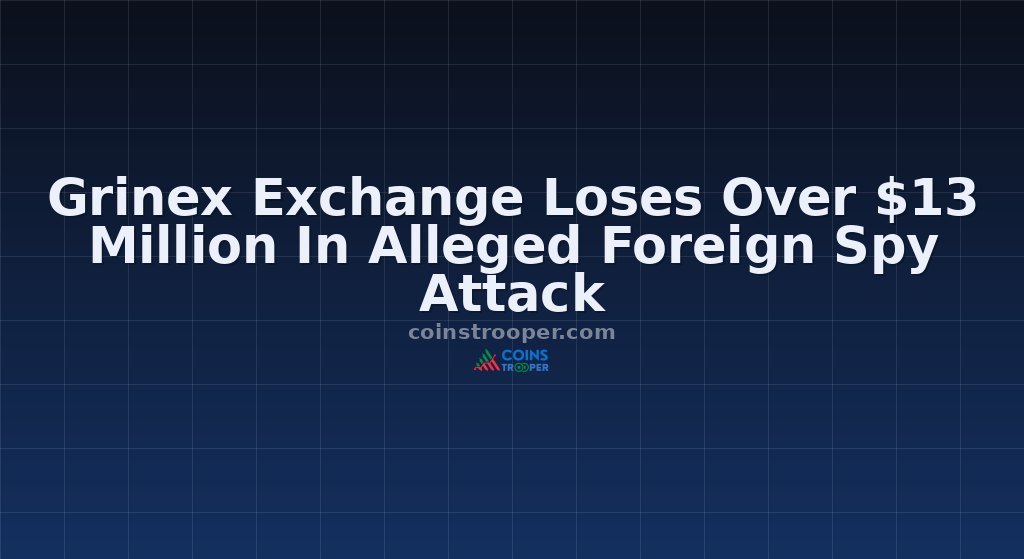Grinex Exchange Loses Over $13 Million In Alleged Foreign Spy Attack