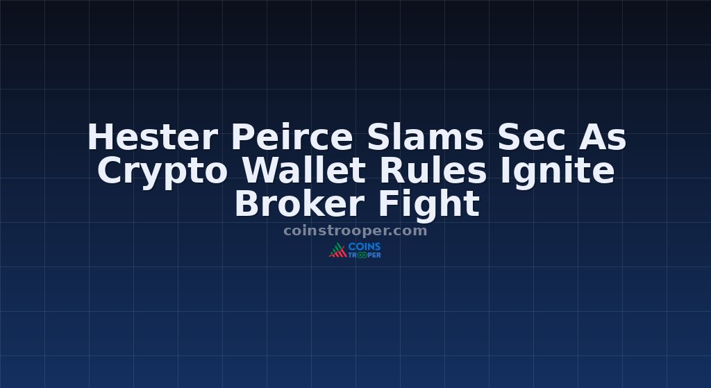 Hester Peirce Slams Sec As Crypto Wallet Rules Ignite Broker Fight