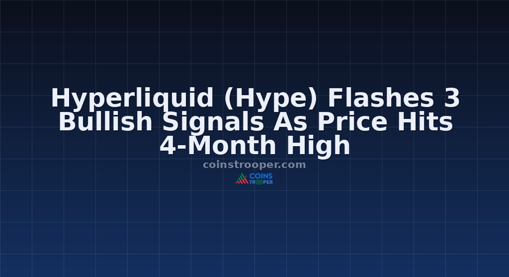 Hyperliquid (Hype) Flashes 3 Bullish Signals As Price Hits 4-Month High