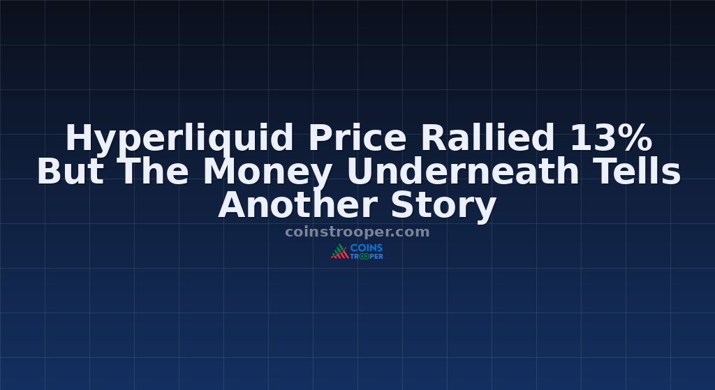 Hyperliquid Price Rallied 13% But The Money Underneath Tells Another Story