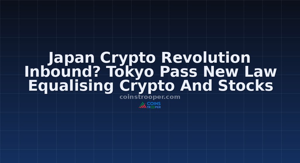 Japan Crypto Revolution Inbound? Tokyo Pass New Law Equalising Crypto And Stocks