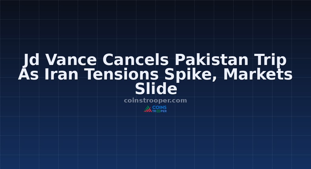 Jd Vance Cancels Pakistan Trip As Iran Tensions Spike, Markets Slide