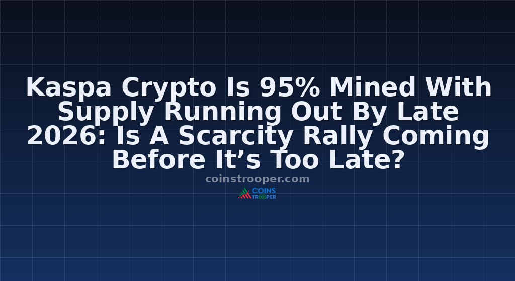 Kaspa Crypto Is 95% Mined With Supply Running Out By Late 2026: Is A Scarcity Rally Coming Before It’s Too Late?