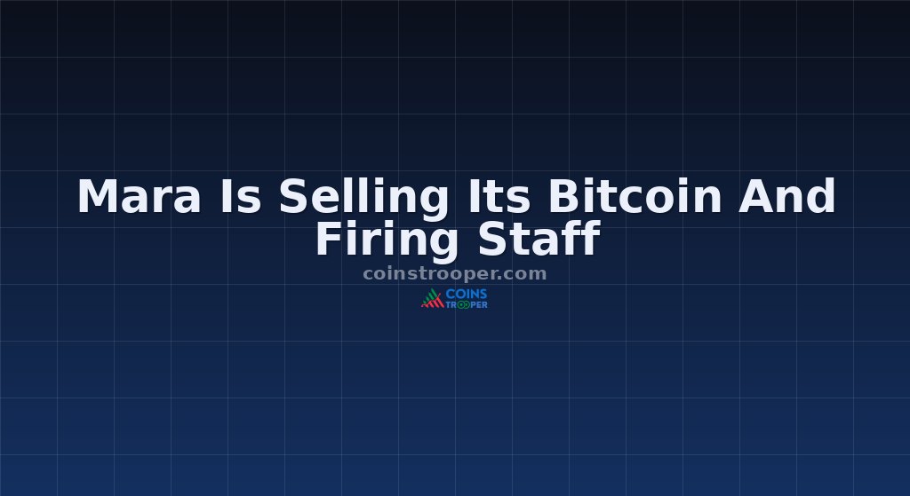 Mara Is Selling Its Bitcoin And Firing Staff