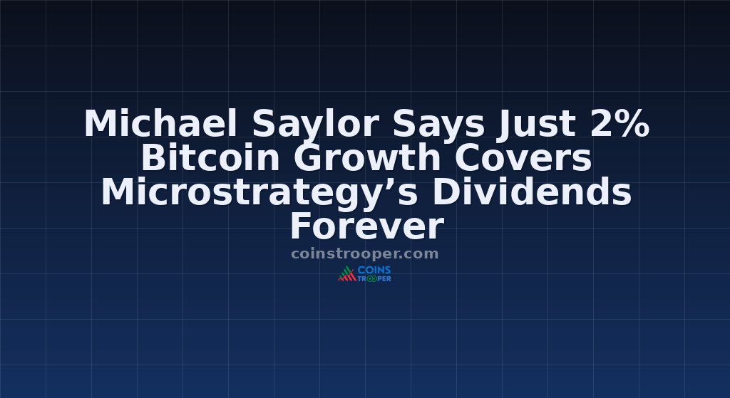 Michael Saylor Says Just 2% Bitcoin Growth Covers Microstrategy’s Dividends Forever
