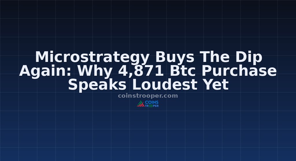 Microstrategy Buys The Dip Again: Why 4,871 Btc Purchase Speaks Loudest Yet