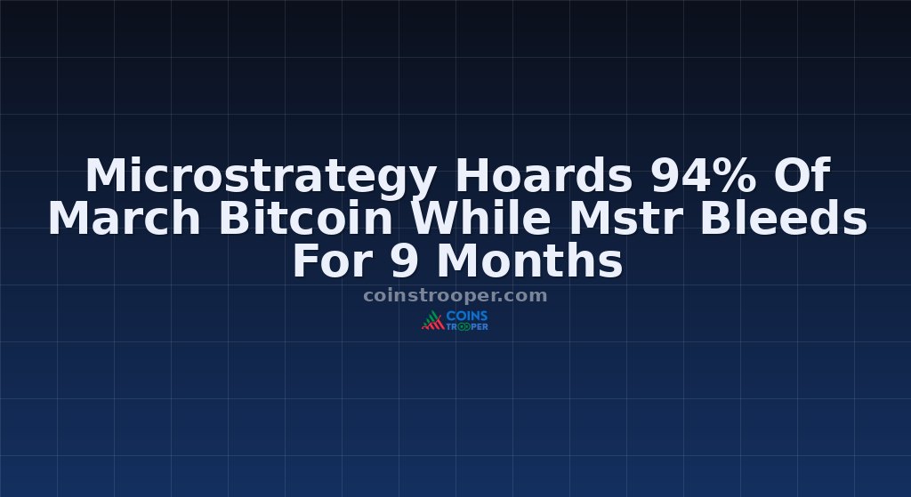 Microstrategy Hoards 94% Of March Bitcoin While Mstr Bleeds For 9 Months