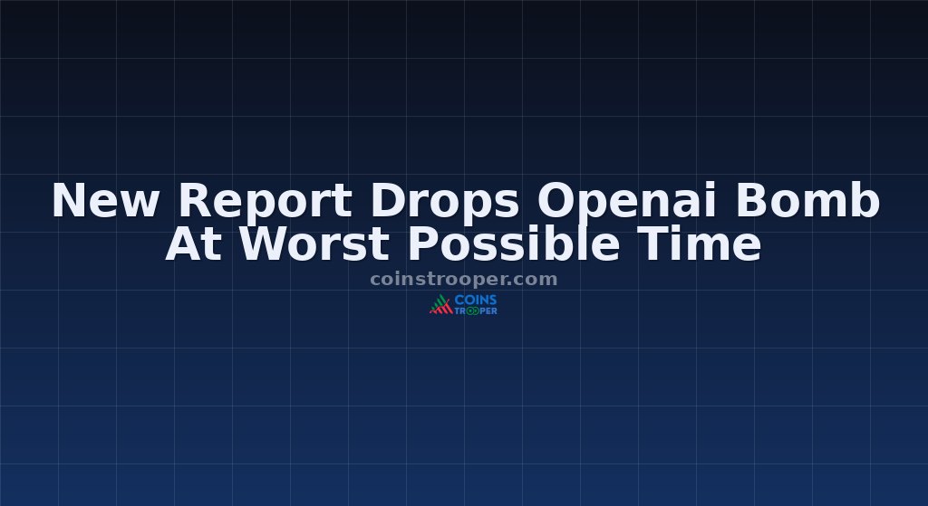 New Report Drops Openai Bomb At Worst Possible Time