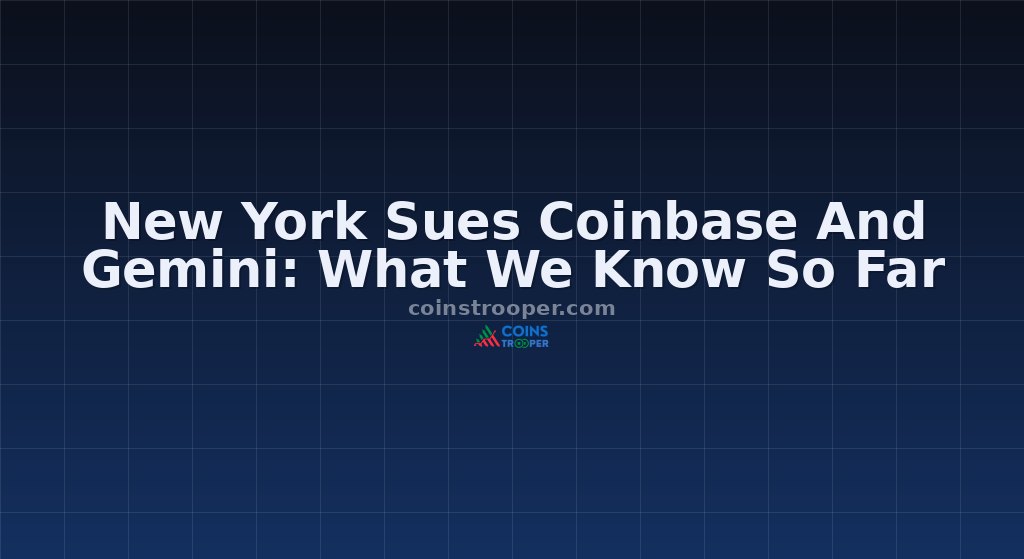 New York Sues Coinbase And Gemini: What We Know So Far