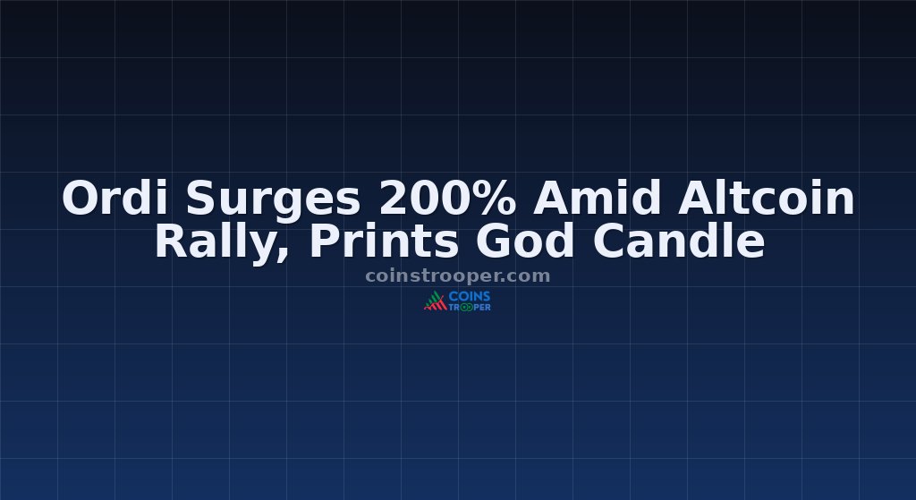Ordi Surges 200% Amid Altcoin Rally, Prints God Candle