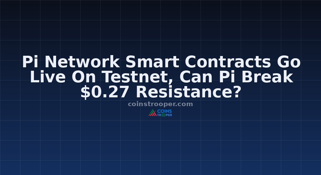 Pi Network Smart Contracts Go Live On Testnet, Can Pi Break $0.27 Resistance?