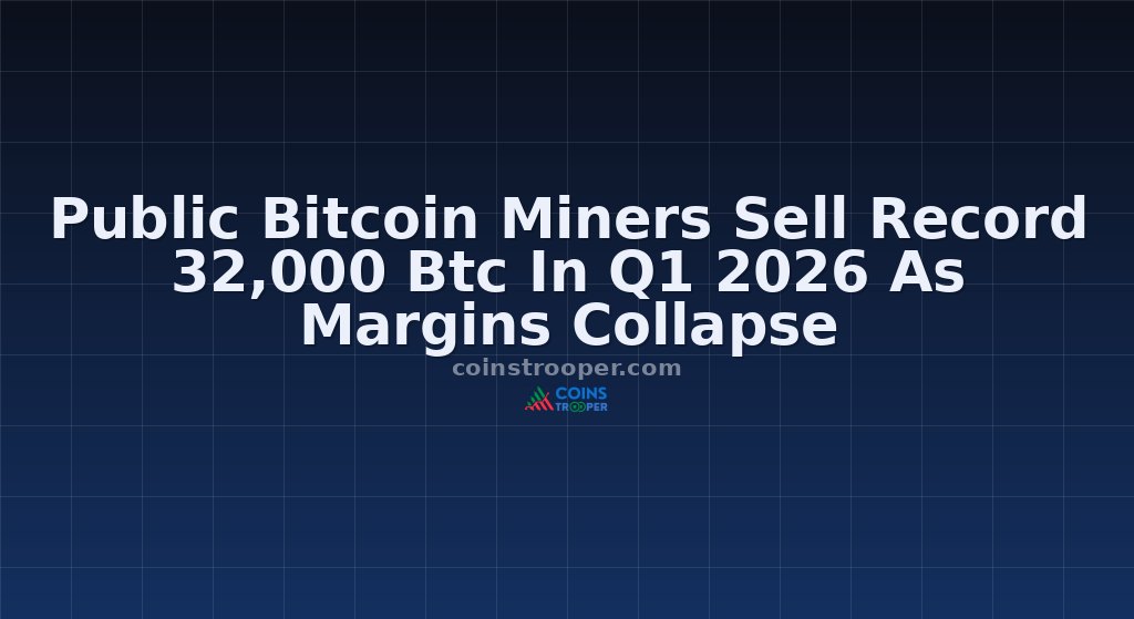 Public Bitcoin Miners Sell Record 32,000 Btc In Q1 2026 As Margins Collapse
