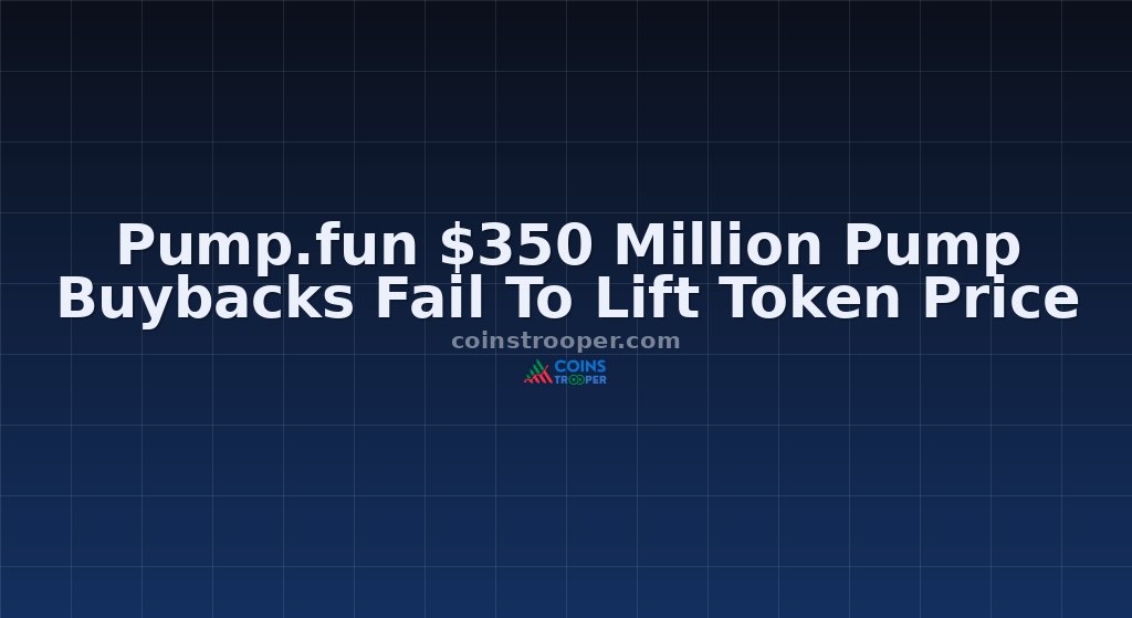 Pump.fun $350 Million Pump Buybacks Fail To Lift Token Price