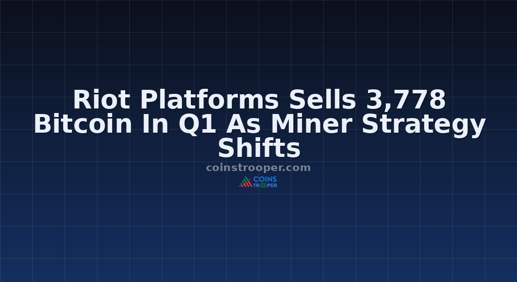 Riot Platforms Sells 3,778 Bitcoin In Q1 As Miner Strategy Shifts