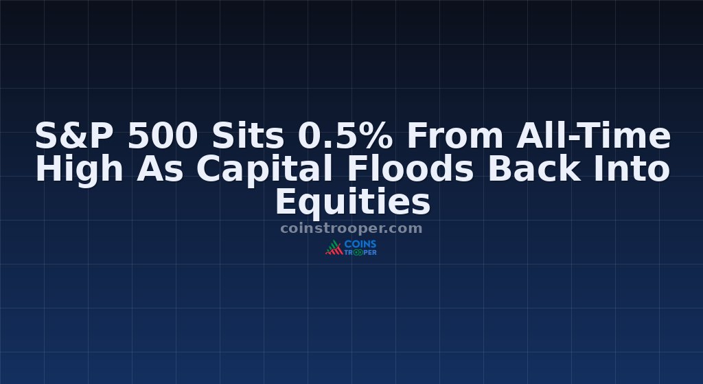 S&P 500 Sits 0.5% From All-Time High As Capital Floods Back Into Equities