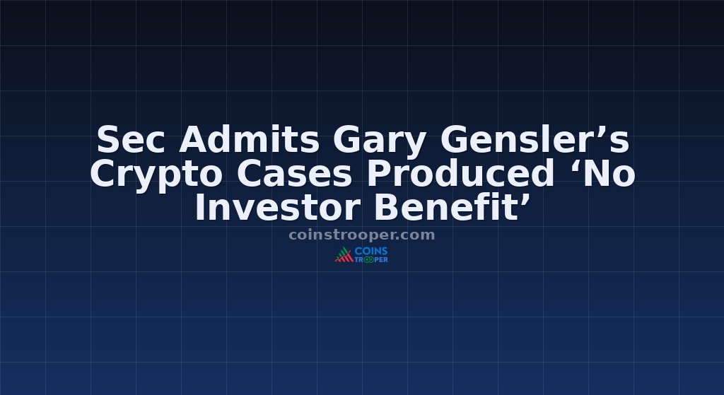 Sec Admits Gary Gensler’s Crypto Cases Produced ‘No Investor Benefit’