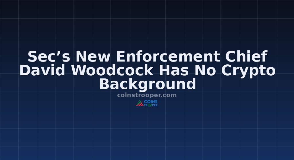 Sec’s New Enforcement Chief David Woodcock Has No Crypto Background