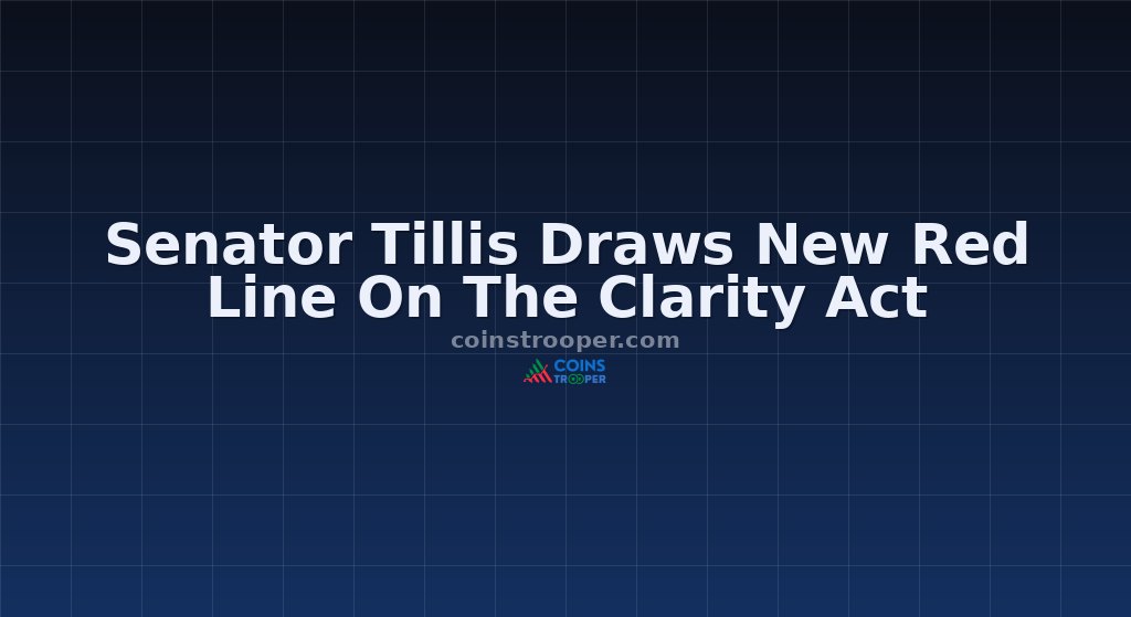 Senator Tillis Draws New Red Line On The Clarity Act