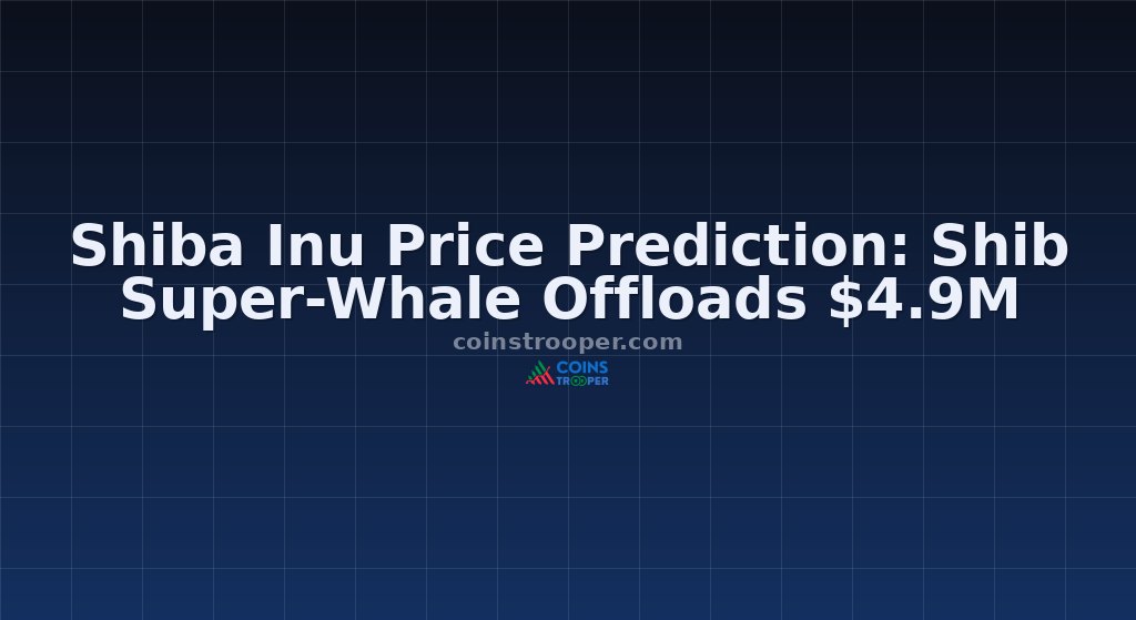 Shiba Inu Price Prediction: Shib Super-Whale Offloads $4.9M