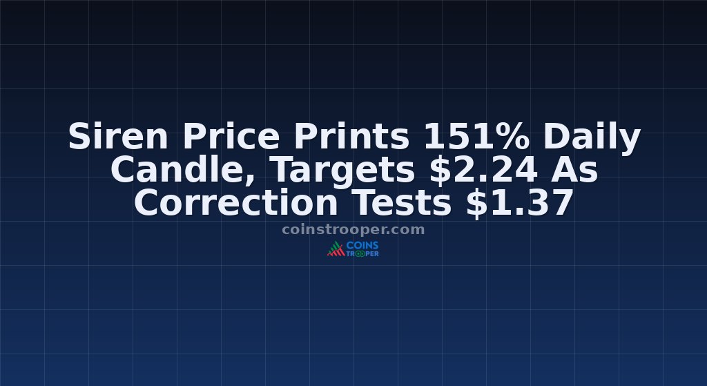 Siren Price Prints 151% Daily Candle, Targets $2.24 As Correction Tests $1.37