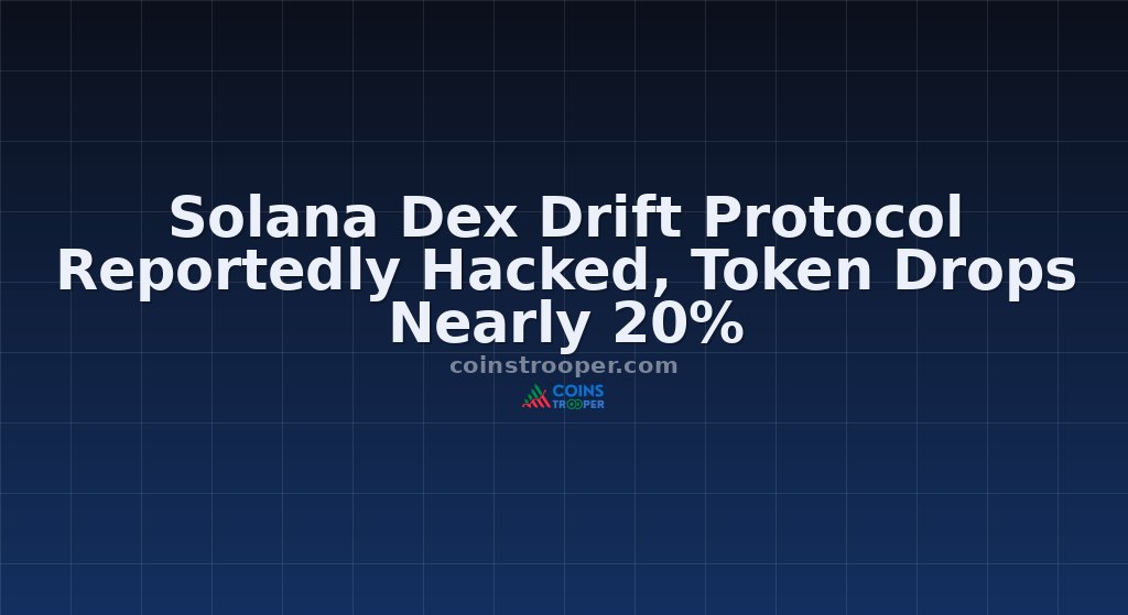 Solana Dex Drift Protocol Reportedly Hacked, Token Drops Nearly 20%