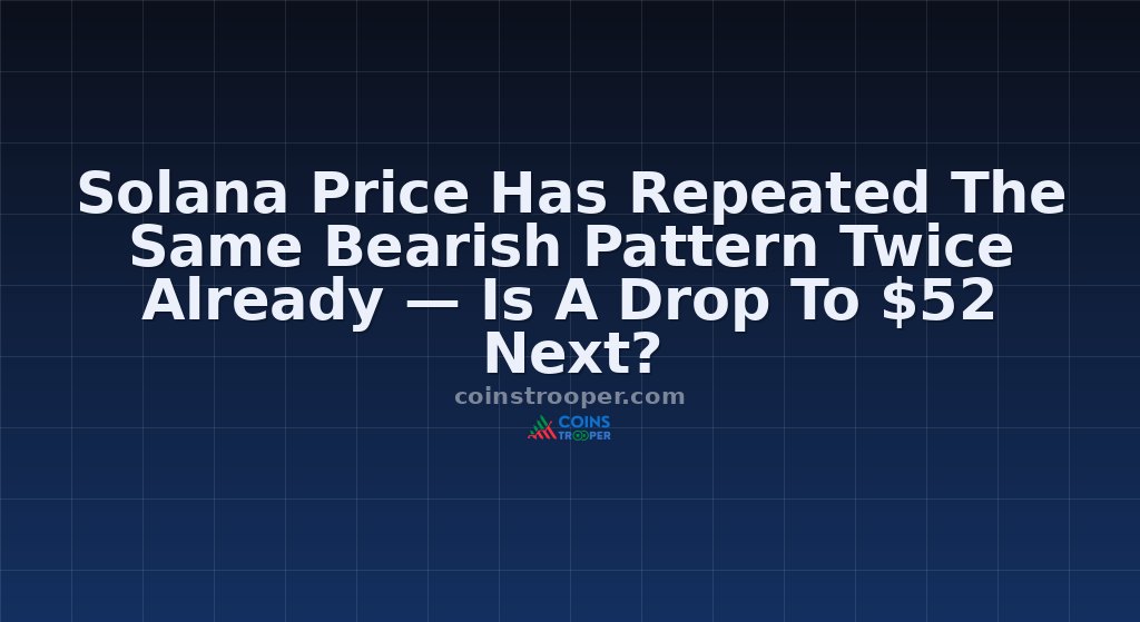 Solana Price Has Repeated The Same Bearish Pattern Twice Already — Is A Drop To $52 Next?