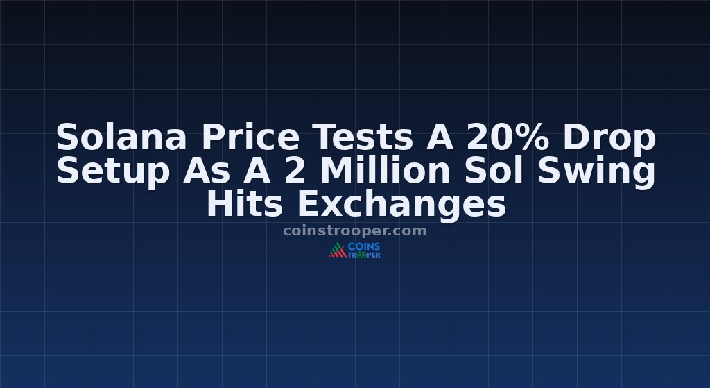 Solana Price Tests A 20% Drop Setup As A 2 Million Sol Swing Hits Exchanges