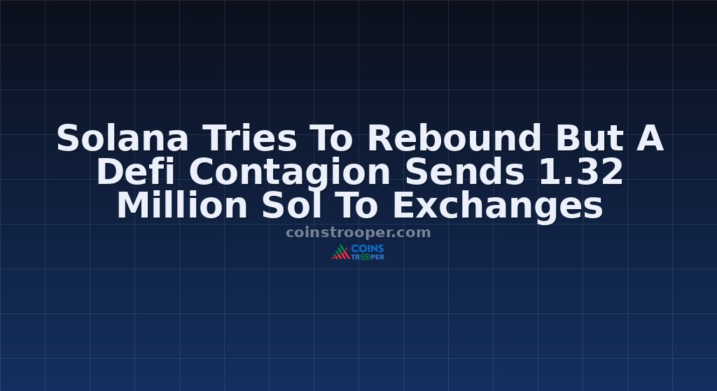 Solana Tries To Rebound But A Defi Contagion Sends 1.32 Million Sol To Exchanges