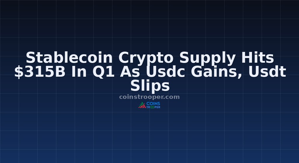 Stablecoin Crypto Supply Hits $315B In Q1 As Usdc Gains, Usdt Slips
