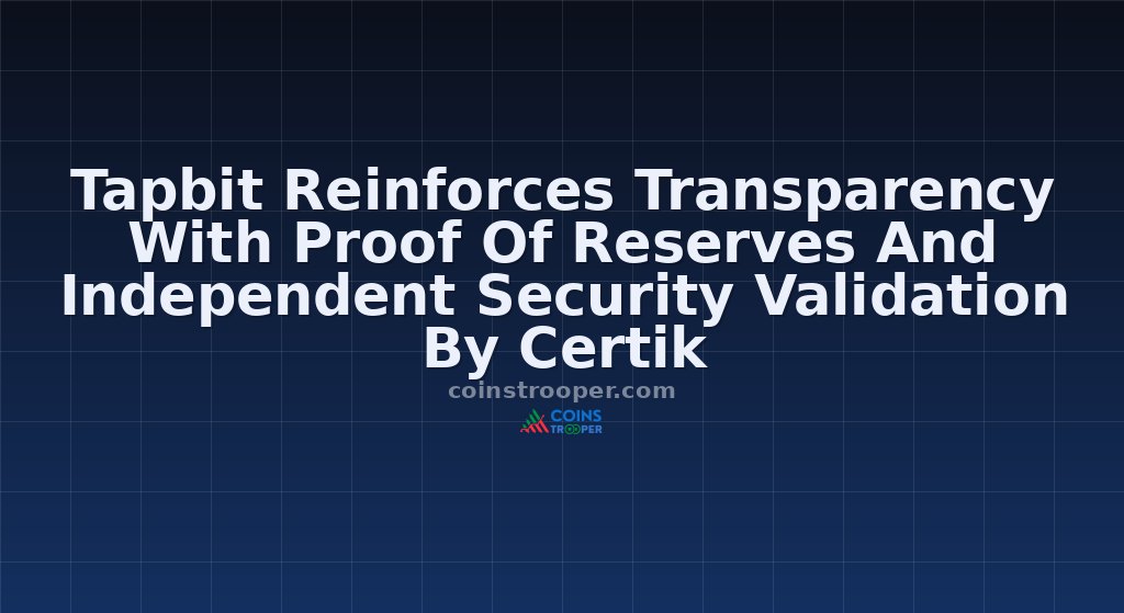 Tapbit Reinforces Transparency With Proof Of Reserves And Independent Security Validation By Certik