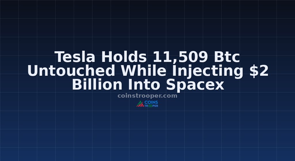 Tesla Holds 11,509 Btc Untouched While Injecting $2 Billion Into Spacex