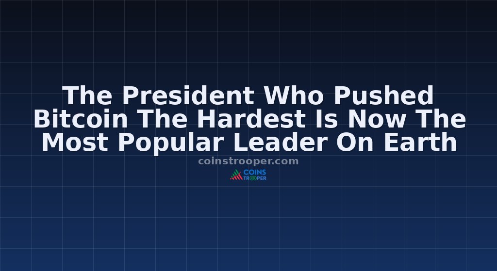 The President Who Pushed Bitcoin The Hardest Is Now The Most Popular Leader On Earth