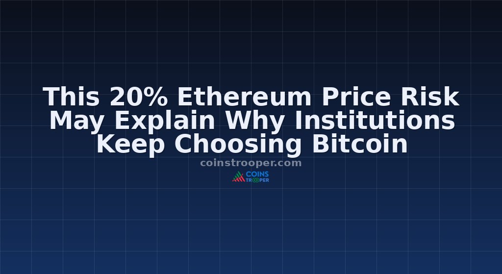 This 20% Ethereum Price Risk May Explain Why Institutions Keep Choosing Bitcoin