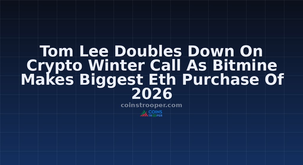 Tom Lee Doubles Down On Crypto Winter Call As Bitmine Makes Biggest Eth Purchase Of 2026