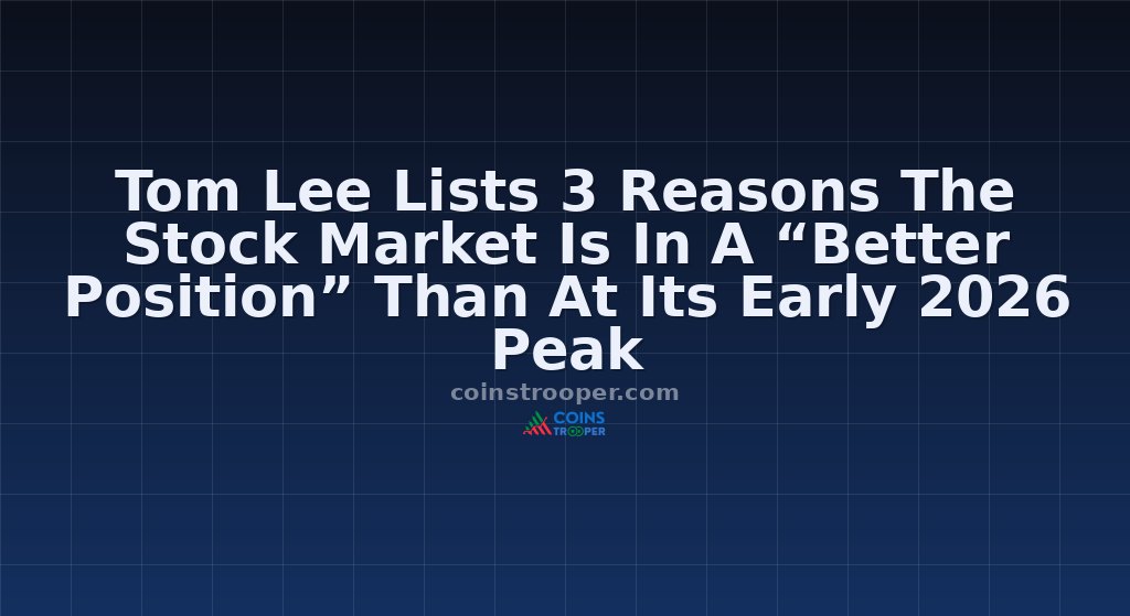 Tom Lee Lists 3 Reasons The Stock Market Is In A “Better Position” Than At Its Early 2026 Peak