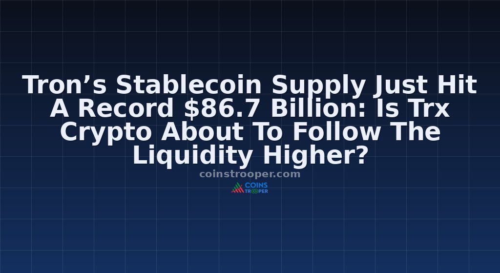 Tron’s Stablecoin Supply Just Hit A Record $86.7 Billion: Is Trx Crypto About To Follow The Liquidity Higher?