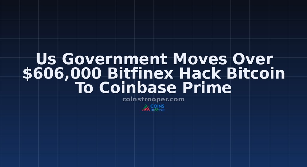 Us Government Moves Over $606,000 Bitfinex Hack Bitcoin To Coinbase Prime